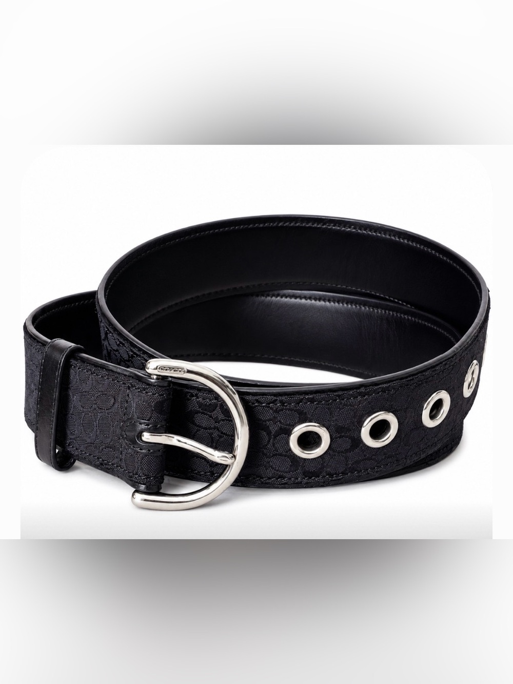 COACH Mini Signature SoHo Belt Black Sz Large ORG RETAIL $89 1 5/8